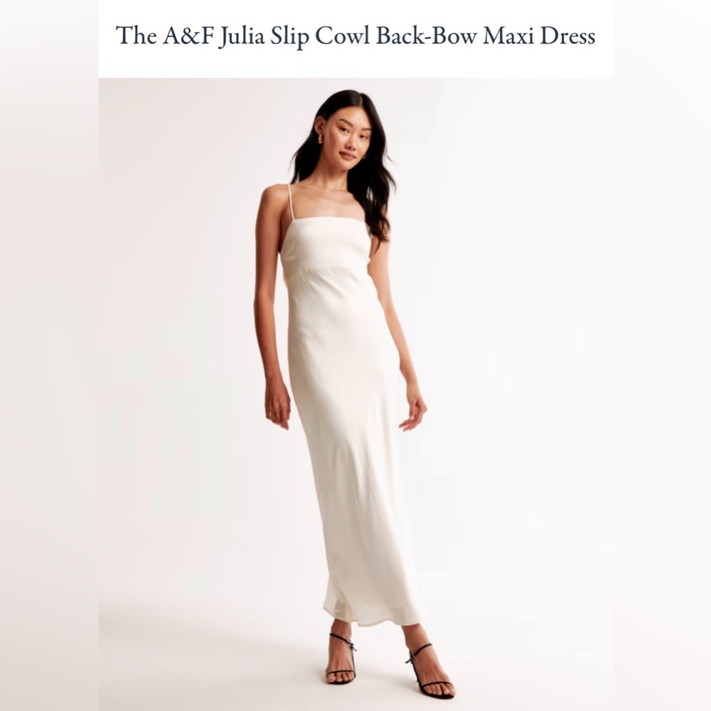 Abercrombie Slip Cowl Back-Bow Maxi Dress NWT